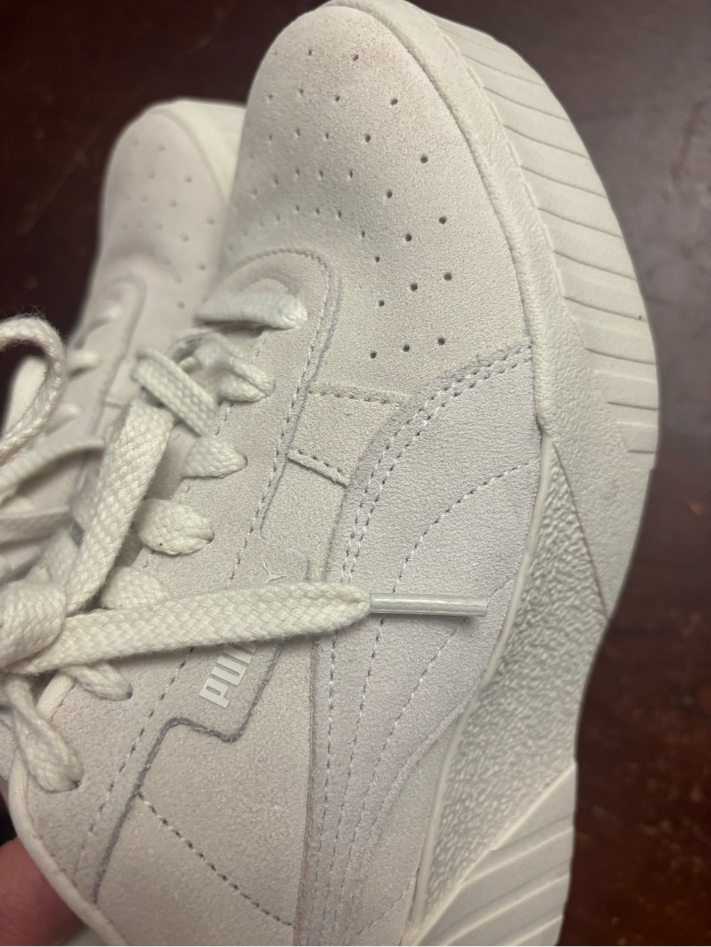Puma marshmallow Cali trainer tonal wedge sneaker full suede upper 8 athletic - Picture 10 of 10